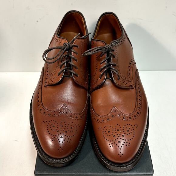 NIB RARE Alden 966 Short Wing Blucher Burnished Tan Calf Derby Made in USA 9 D main image 11